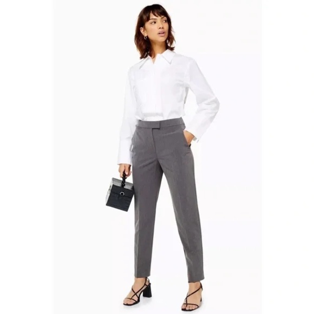 Topshop grey Trousers Smart Stretch Pockets Work Tailored Women's 8